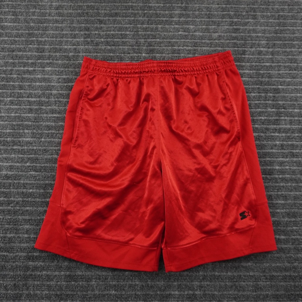 Starter Basketball Shorts Mens XL Red Shiny Mesh‎ Athletic Performance Gym
